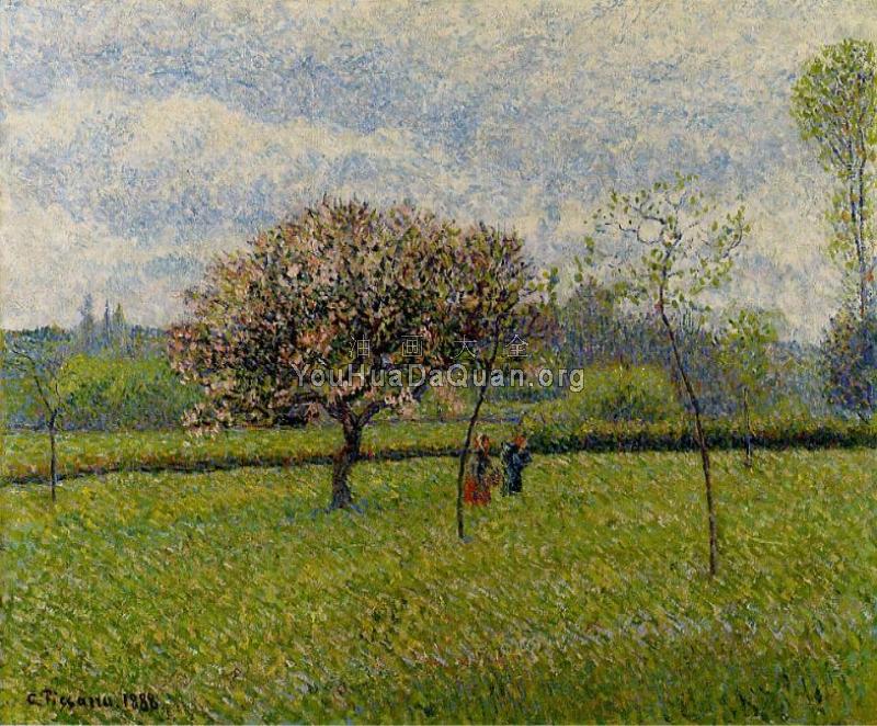 Flowering Apple Trees at Eragny - 卡米耶·毕沙罗